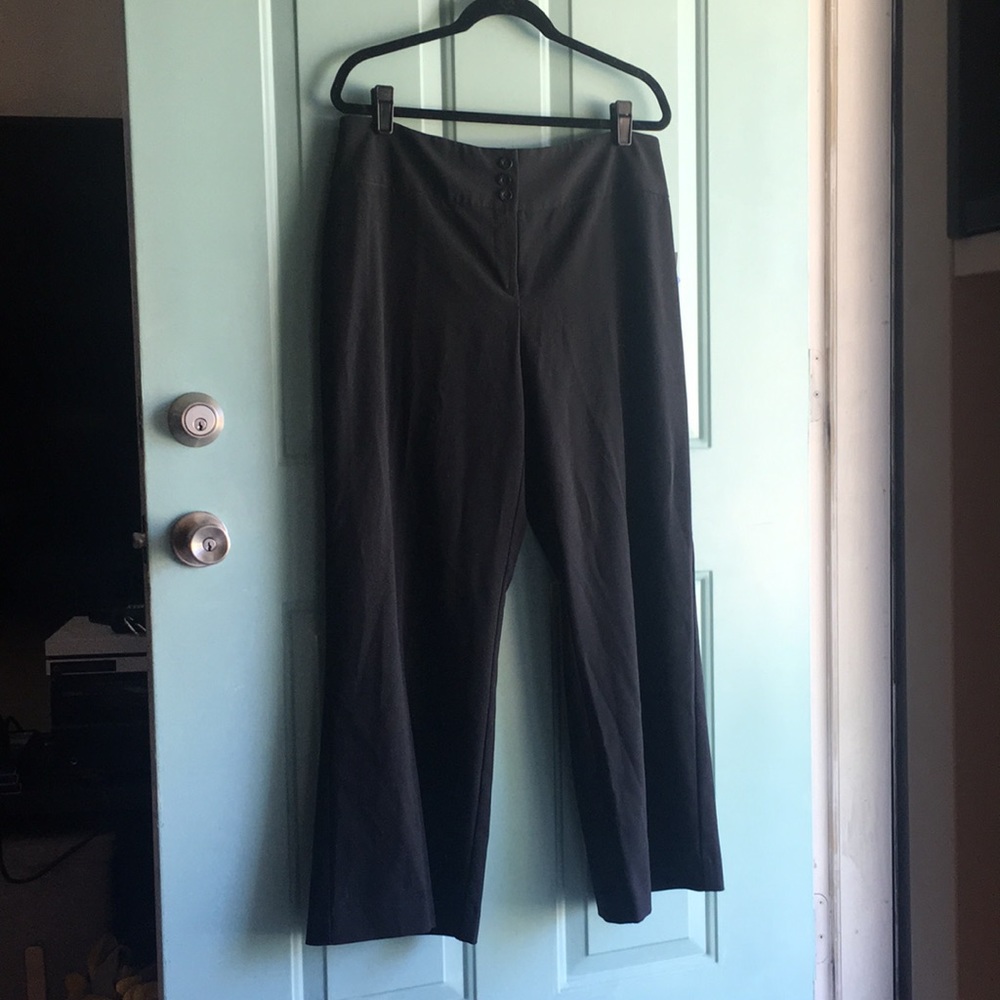 Wide leg black dress pants - petite
